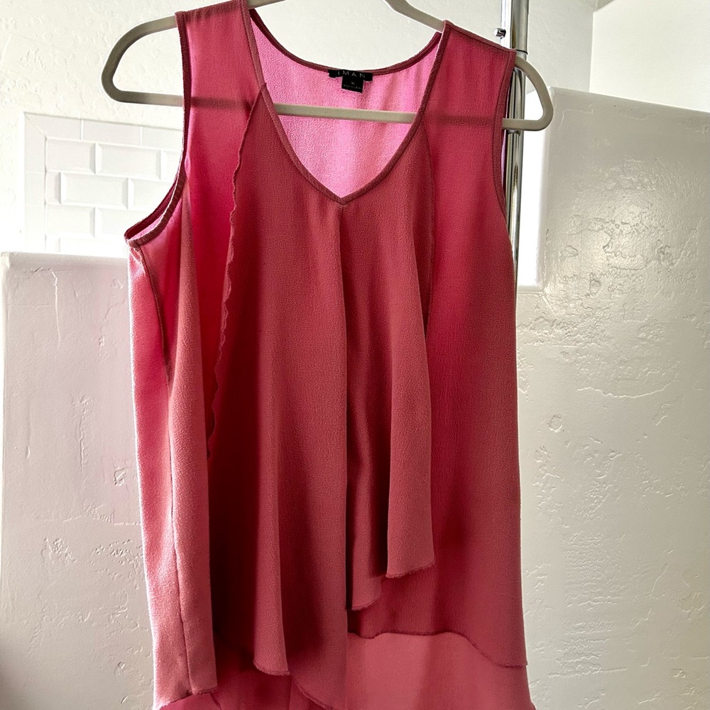 IMAN pink / mauve sleeveless top - size Medium